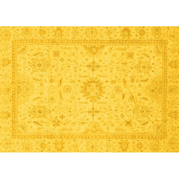Ahgly Company Indoor Rectangle Oriental Yellow Traditional Area Rugs, 2' x 5'