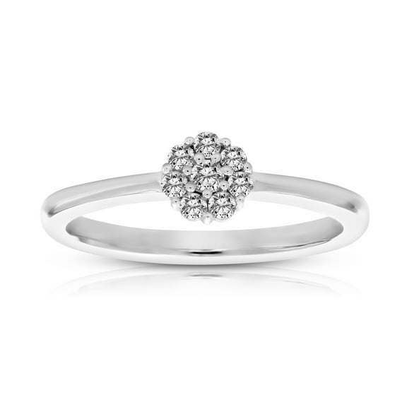 Vir Jewels 0.15 CTTW Diamond Engagement Ring for Women 10K White Gold Cluster Composite Round
