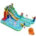 thumbnail image 1 of Gymax Inflatable Water Park w/Climbing Wall Basketball Rim Splash Pool 750W Blower, 1 of 10