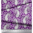 thumbnail image 2 of Soimoi Polyester Crepe Fabric Floral & Paisley Block Print Fabric by The Yard 52 Inch Wide, 2 of 3