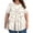 Khaki, variant on FAHXNVB Plus Size Crewneck T-Shirts for Womens Short Sleeve Floral Print Pleated Tees Tops Spring Summer Fashion Casual Comfortable Shirts