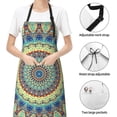 thumbnail image 6 of Lsque Round Mandala1 Waterproof Apron Chef Aprons for Men Heavy Duty Chemical Work Apron Extra Long Grilling Aprons with Adjustable Bib Apron, 6 of 9