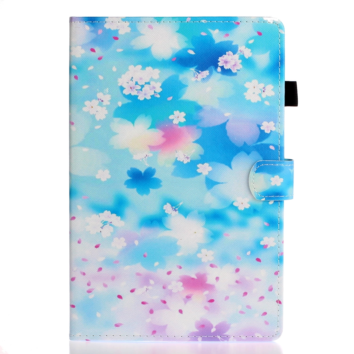 Allytechgroup Slim Fit Case for iPad Pro 11 M4 Case 2024 with Pencil Holder, PU Leather Shockproof Multi Angle Stand Pencil Holder Bumper Tablet Case for Apple iPad Pro 11 inch 2024, Flowers