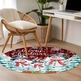 thumbnail image 4 of Round Rug 4Ft Washable Non-Slip, Christmas Circle Area Rugs for Living Room Bedroom, Snowman Pine Trees Snowflakes Buffalo Plaid Indoor Floor Mats Carpet Runner for Home Decor Aesthetic, 4 of 8