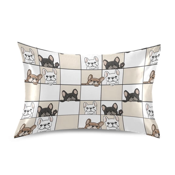 Ryvnso Satin Pillowcase Dog Probe Pattern Pillow Cases Standard Size 26x20in