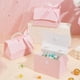 thumbnail image 5 of Kit de 12 cajas para recuerdos de boda para armar uno mismo, caja de papel kraft rosa con asa de perla, cintas, pegatinas, cajas de regalo, 5 of 6