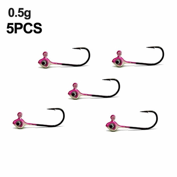 Jig Heads Hook 5 Unids/Lote Color Rosa Con Ojos Plomo Jig Anzuelos De Pesca Anzuelos Para Jigging Pesca 2G 3G 4G 5G Kearding OD008149-00