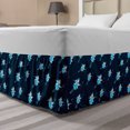 thumbnail image 1 of Elf Bed Skirt, Flying Fairytale Elves with Wands, Elastic Bedskirt Dust Ruffle Wrap Around for Bedding Decor, 4 Sizes, Dark Blue Aqua, by Ambesonne, 1 of 2