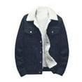 thumbnail image 6 of Winter Jackets for Men, Men Casual Denim Jacket And Velvet Stand-collar Single-breasted Jacket Coat, 6 of 7