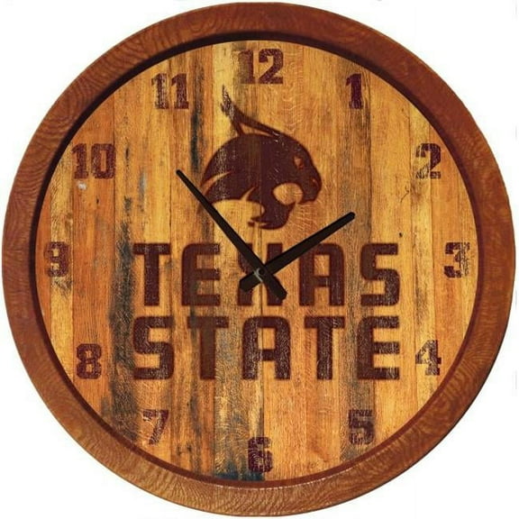 Grimm Industries TS-560-02 20 in. Barrel Team Wall Clock - TS Branded Primary Logo, Brown