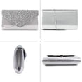 thumbnail image 4 of Bolso de mano para mujer, elegante bolso de noche con purpurina, bolso brillante, bolso tipo sobre, bolso de mano con diamantes de imitación y cadena para boda, fiesta de graduación, 4 of 6