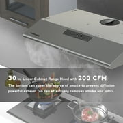 FIREGAS 30 inch Under Cabinet Range Hood with Ducted / Ductless Convertible Slim Kitchen over Stove Vent, 3 Speed Exhaust Fan, Reusable Filter, LED Lights in Stainless Steel