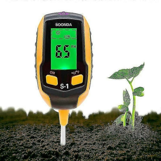 Soil Ph Meter 4-in-1 Soil Tester Moisture Digital Plant Thermometer Test Moisture Meter For Potted Plants Gardens Lawns