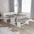 thumbnail image 3 of Birch Bench Cushion Set of 2, Tree Branches Vintage Bohemian Contemporary Illustration of Nature, Standard Size Foam Pad and Decorative Cover, Pale Yellow and Warm Taupe, by Ambesonne, 3 of 4