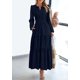 thumbnail image 2 of Vestido PRETTYGARDEN 2025 Maxi de Manga Larga con Escote en V Azul Oscuro Talle S, 2 of 7