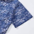 thumbnail image 4 of YIUME Men's Hawaiian Shirt Shoal Layered Print By Katie O'Shea Design Cotton Button-down Short Sleeve Aloha Shirt, 4 of 8