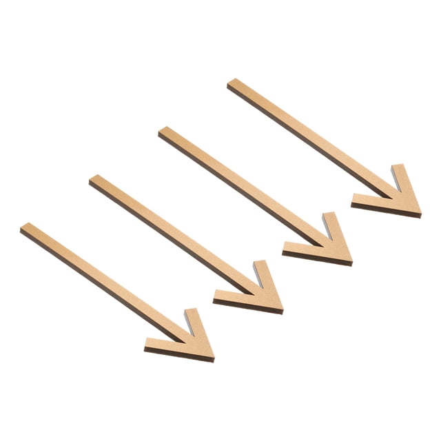 Unique Bargains 6.3' Self Stick Arrow Sign, 4 Pack Acrylic Directional Sign Sticker Self-Adhesive Gold