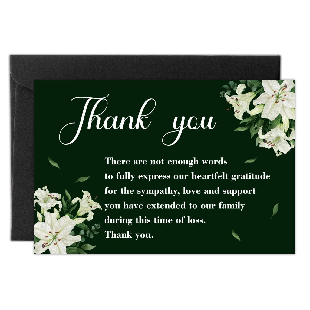 BeYumi Funeral Thank You Sympathy Cards for Funeral Family 50Packs