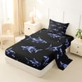 thumbnail image 2 of Feelyou Ocean Camo Shark Twin Sheet Sets for Kids Boys Girls, Marine Animal Bedding, Navy, 3pcs, 2 of 5