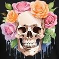 thumbnail image 3 of CafePress - Watercolor Skull & Roses Men's Deluxe T Shirt - Mens Tri-blend T-Shirt, 3 of 4