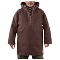 thumbnail image 1 of Sweat à Capuche Rétro pour Hommes avec Col Montant, Coupe Ample Décontractée, Style Business, Manches Longues Mi-Longues, Couleur Unie, 1 of 7