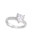 thumbnail image 4 of Heart Solitaire Clear CZ Promise Ring .925 Sterling Silver Band White Jewelry Female Size 9, 4 of 4