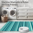 thumbnail image 5 of ODIKA 8'x10' Machine Washable Non-Slip Area Rug, Modern Teal Stripe Contemporary High Traffic Rug, Blue, 59105, 5 of 7