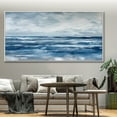 thumbnail image 4 of Abstract Ocean Landscape Oil Painting on Canvas Extra Large Wall Art Blue Sky Beach Decor for Modern Living Room Wall Decor,Unstretched,Frameless,(102*204cm)40*80Inches, 4 of 5