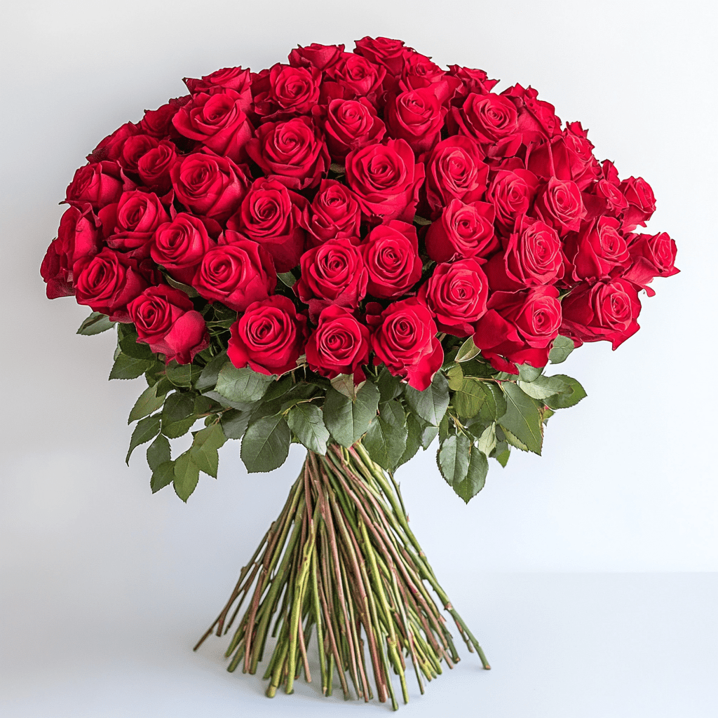 100 Assorted Red Roses- Beautiful Fresh Cut Flowers- Next Day Delivery Available!