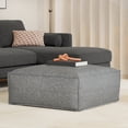 thumbnail image 5 of Simpli Home Simpli Home Brody Boho Square Pouf in Distressed Grey Vegan Faux Leather, 5 of 7
