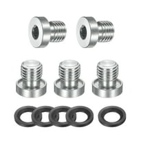 M12 x 1.5 Stainless Steel Pipe Plug 5 Pcs Metric Male Internal Hex Thread Socket with Washer