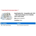 thumbnail image 2 of Head Gasket Set - Compatible with 1981 - 1984 Toyota Pickup 2.4L 4-Cylinder 22R 8-Valve SOHC 1982 1983, 2 of 2