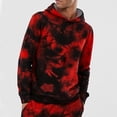 thumbnail image 2 of Curuila Mens Hoodies Tie-Dye Long Sleeve Pullover With Pocket Fashion Casual Autumn Winter Sweatshirt Red Size 2Xl, 2 of 5