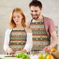 thumbnail image 4 of Colorful Christmas Striped Pattern Apron-Garden Aprons for Women with Pockets-Cotton Linen Waterproof Kitchen Cooking Gardening Aprons Adjustable for Kitchen,Cooking,BBQ and Salon 33"x27", 4 of 7