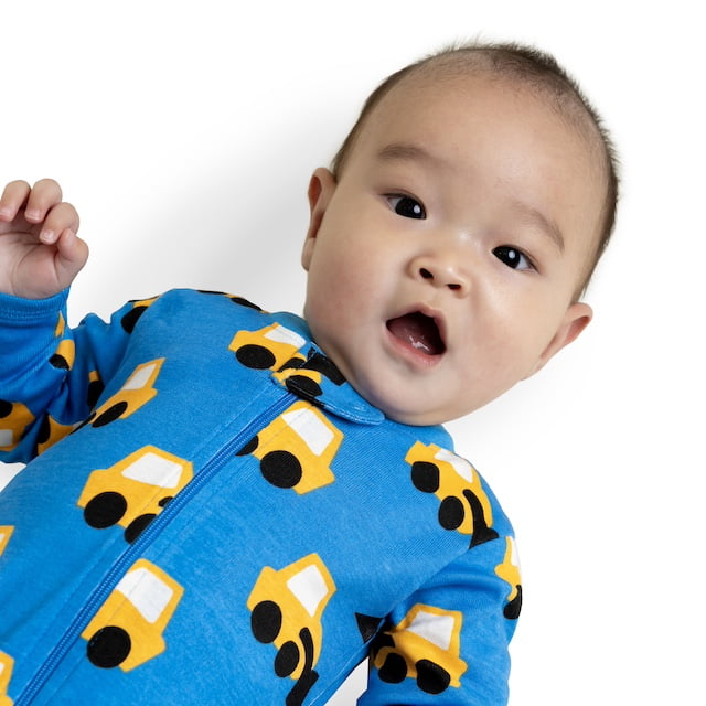 M+A by Monica + Andy Organic Cotton Gender Neutral Long Sleeve Baby One-Piece Pajama, Sizes Newborn - 24 Months