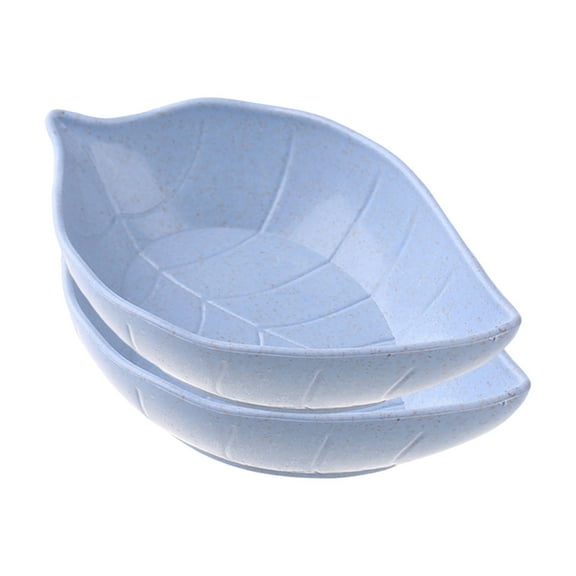 Nmdmisc 2Pcs Sauce Dish Leaf Shape,(4.3 x 2.8 inch) Soy Sauce Dishes Mixed Color Dipping Bowls Mini Plastic Seasoning Dish Appetizer Plates