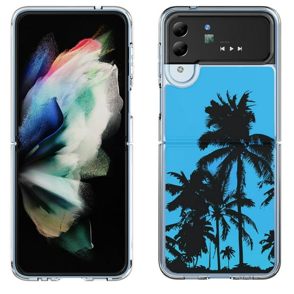 Shockproof Bumper Phone Case for Samsung Galaxy Z Flip 4 5G, by OneToughShield ® - Tropical Summer