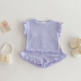 thumbnail image 4 of Tiijoy Girls Summer Outfits Stretchy Solid Tank Top Ruffle Trim Shorts Set, Sizes 6-12 Months, 4 of 4