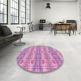 thumbnail image 3 of Ahgly Company Indoor Square Patterned Violet Purple Area Rugs, 8' Square, 3 of 6