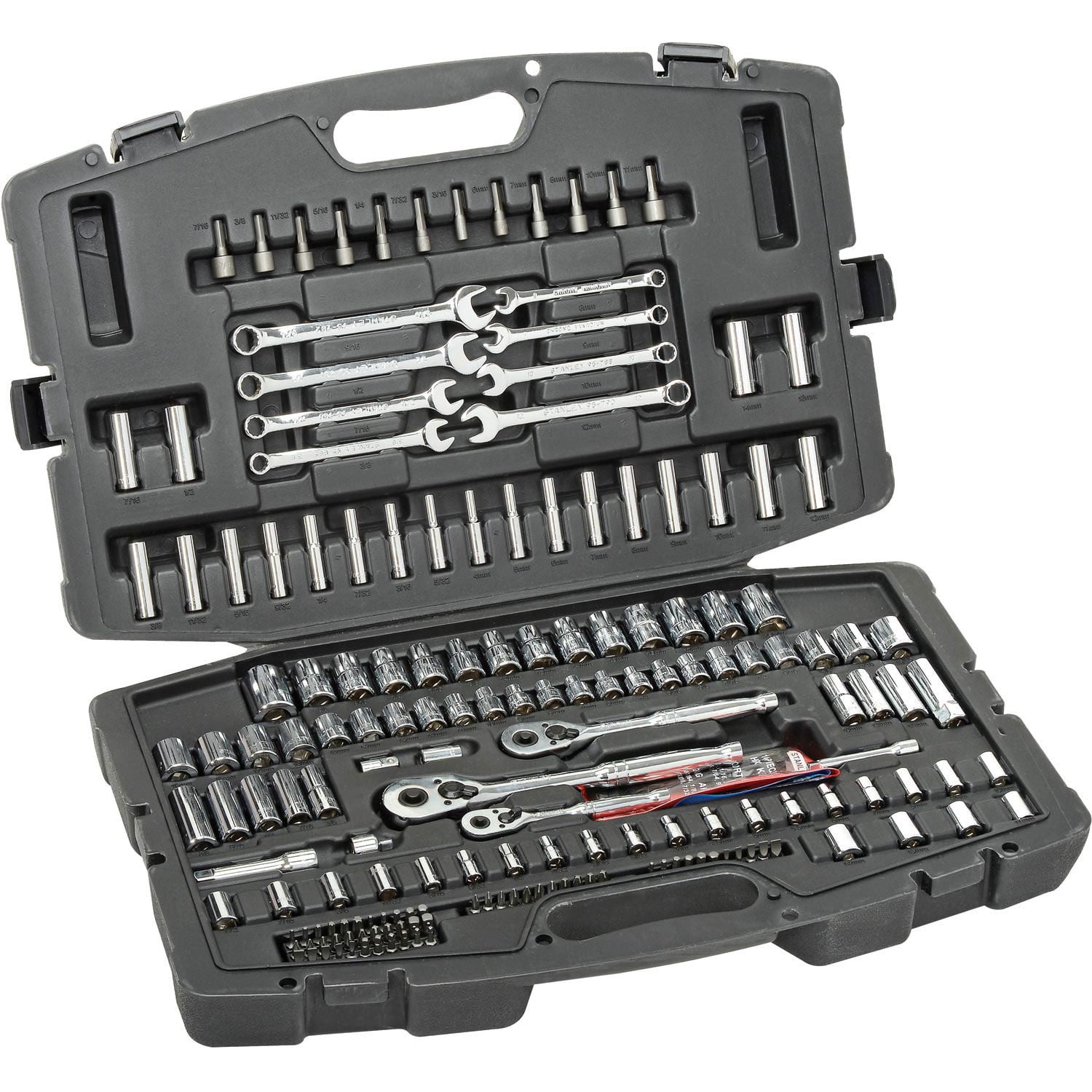 STANLEY 201-Piece Ratchet Automotive Tool Set with Wrenches & SAE