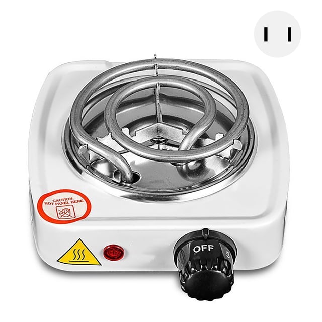 Estufa eléctrica portátil, versátil, ajustable, con bobina de 1000W, protección contra sobrecalentamiento, color blanco, enchufe de EE. UU., 110V