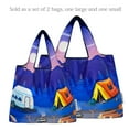 thumbnail image 3 of Wrapables Large & Small Foldable Tote Nylon Reusable Grocery Bags, Set of 2, Outdoors, 3 of 5