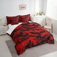 thumbnail image 3 of Erosebridal Balck Bats Bed in a Bag Full Size,Abstract Geometric Honeycomb Bed Set,Red Black Bedding Full Size For Boys Kids,Microfiber Bedroom Decor Reversible,7 Pieces, 3 of 7