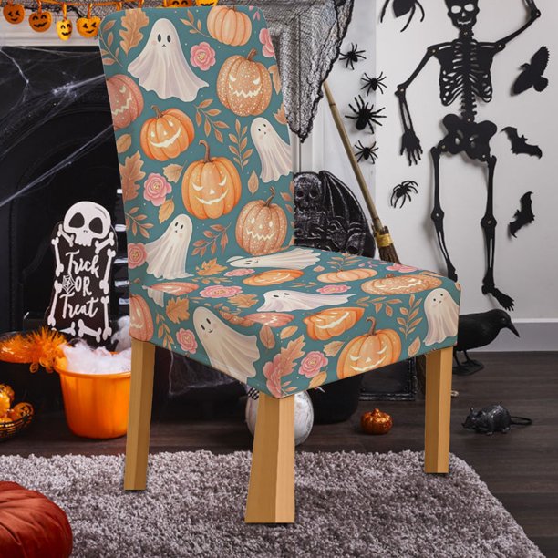 Funda para silla de celebración de Halloween, funda decorativa para taburete de terror festivo, funda para silla integrada de alta elasticidad