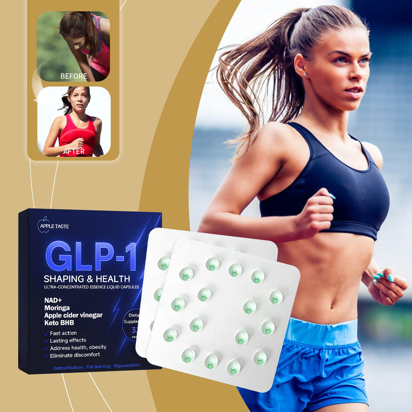 Health Concentrated Liquid Pearls PEAKA GLP 1 And NAD + Liquid Pearls For  Promote Digestion Women And Men 5ml