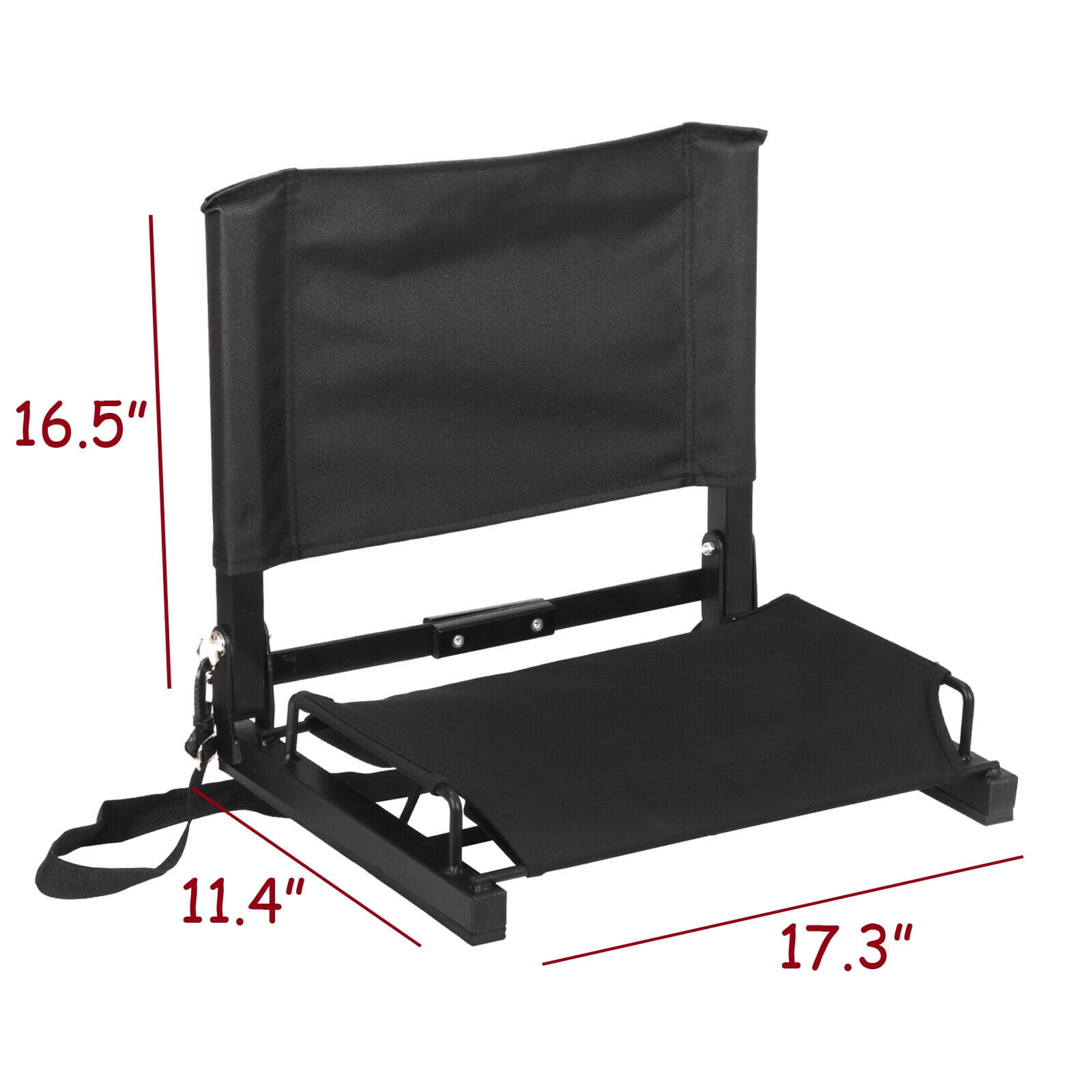 ZENSTYLE Portable Folding Stadium Seat Bleacher Chair Solid Steel Frame