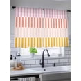 thumbnail image 3 of Sheer Curtains 45 Inches Long, Colorful Stripe Light Filtering Window Curtains for Living Room, Modern Pink Red Yellow Vertical Striped Rod Pocket Voile Sheer Curtain Drapes, 52"W x 45"L, 2 Panels, 3 of 8