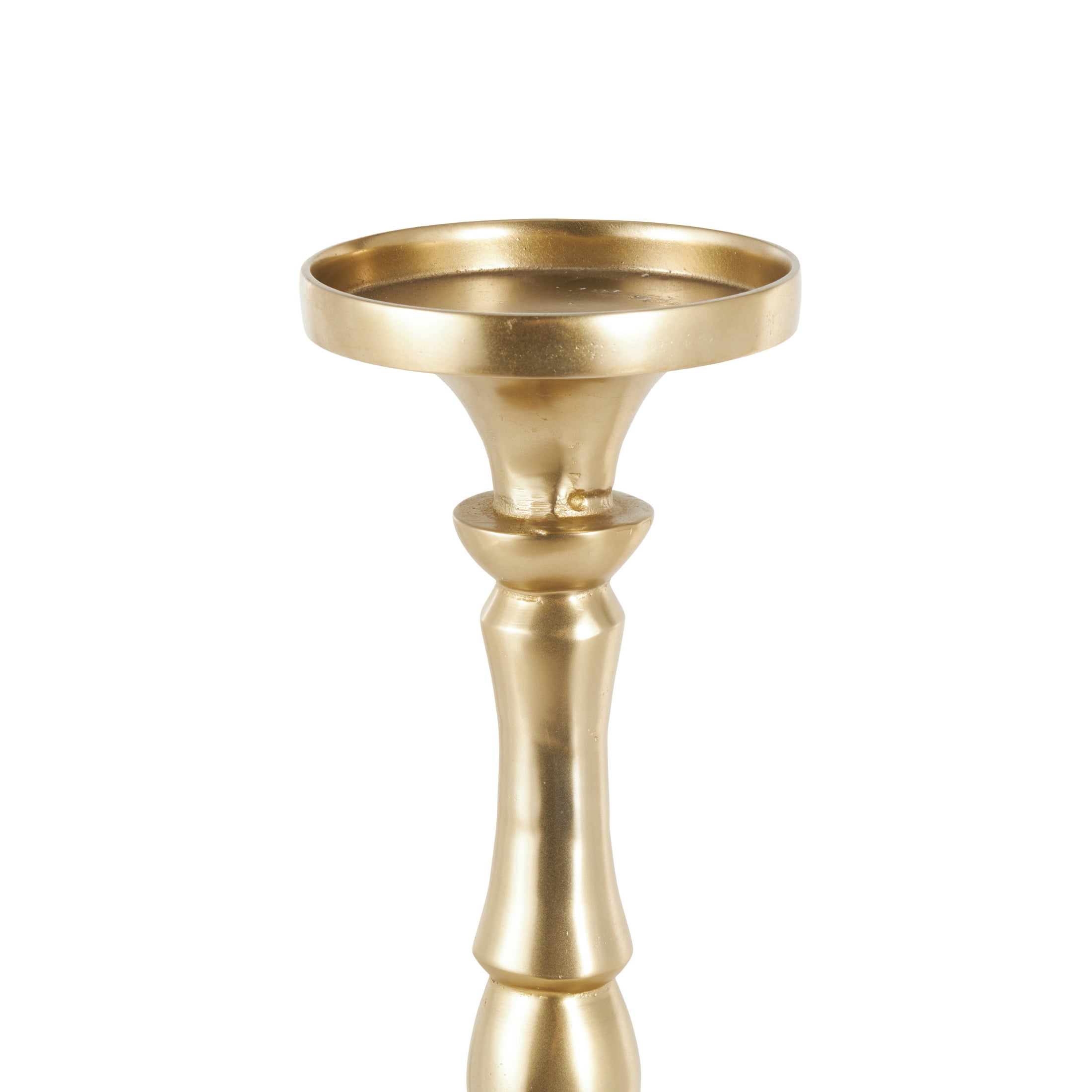 DecMode Brass Aluminum Metal Floor Candle Holder