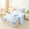 thumbnail image 2 of Erosebridal Watercolor Ocean Coral Twin Sheet Sets,Wild Jellyfish Starfish Bedding For Girls Kids 3 Pieces, 2 of 6