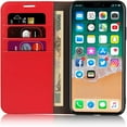thumbnail image 2 of iPhone 11 Pro Max Wallet Case, Premium Leather Folio Flip Full Body Case Cover Book Design with Kickstand Feature with Card Slots/Cash Compartment for Apple iPhone 11 Pro Max 2019,Red, 2 of 7